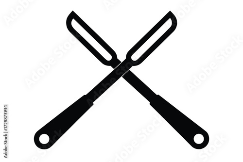 tongs silhouette icon. Vector clipart black illustration design