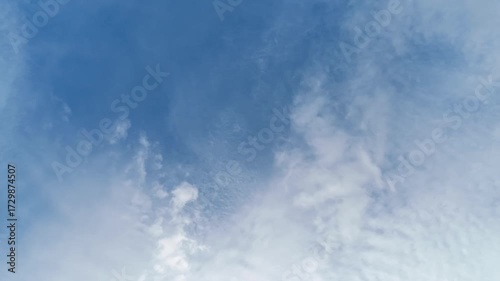 Blue Sky White Clouds Timelapse in Front Of The Sun During The Day