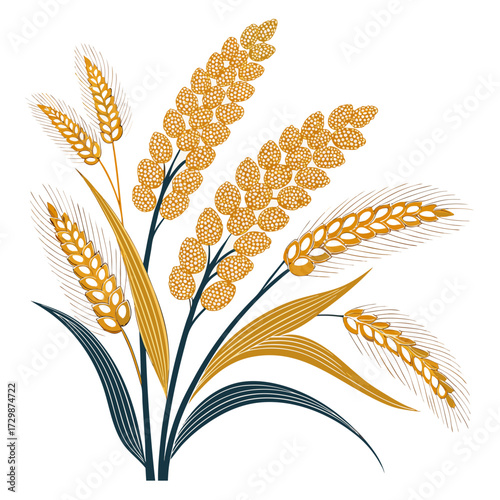 Create Bold Stroke Millet Grains Whi Premium Digital Asset Great for Commercial Projects