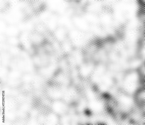 a black and white halftone pattern with dots, halftone dot pattern background with white and black dots, a black and white image of a circular pattern,  Abstract black dots 