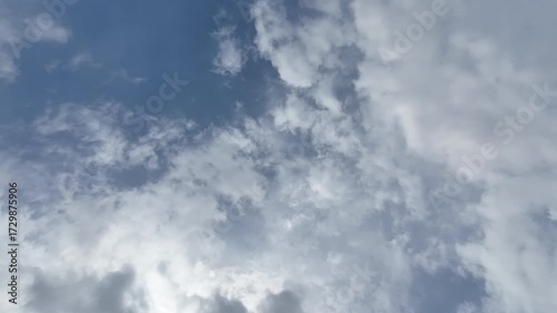 Blue Sky White Clouds Timelapse in Front Of The Sun During The Day
