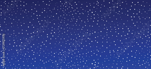 Falling snow seamless wallpaper. Repeated white snow at night sky background. Vector repeating snowfall pattern. White snowflakes, dots, ice hail for Christmas decor