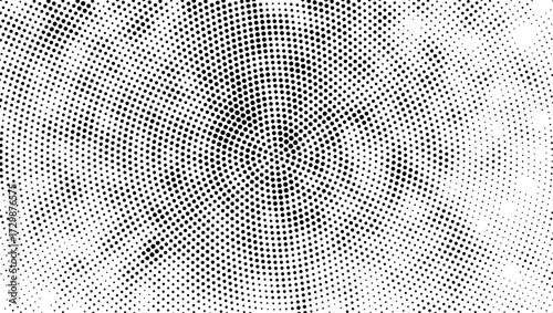 a black and white halftone pattern with a spiral dots effect, abstract background with dots, Digital gray halftone dot texture pattern with a seamless grunge abstract background