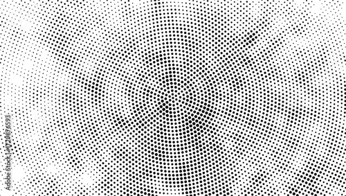 a black and white halftone pattern with a spiral dots effect, abstract background with dots, Digital gray halftone dot texture pattern with a seamless grunge abstract background