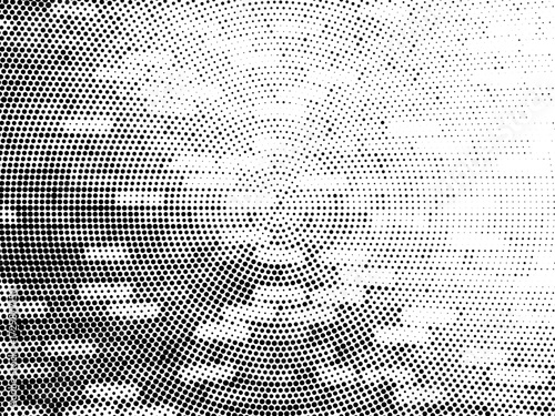 Seamless vector pattern with abstract halftone dots and a retro geometric bricks wall texture design for a stylish black and white wallpaper background, abstract halftone background, 