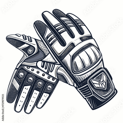 Create Bold Stroke Motocross Gloves Illustr Creative Visual Perfect for Editorial Content