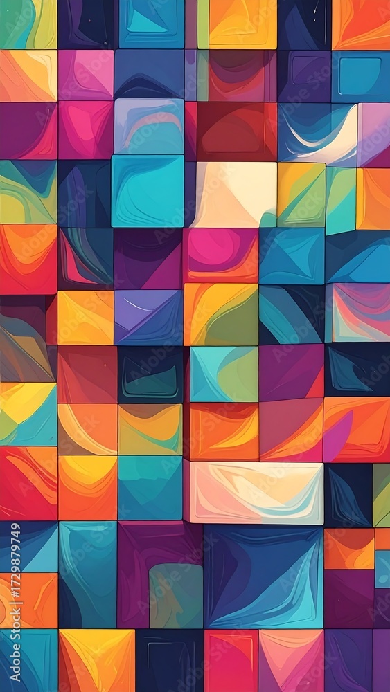 Obraz premium Abstract colorful mosaic of squares