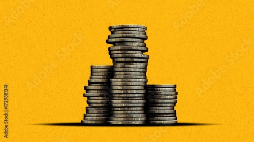 Stack of coins icon symbolizing minimum wage standards, income inequality, and financial struggles among low-wage workers. 