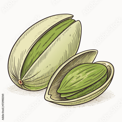 Create Bold Stroke Pistachio Seed Open Shel Creative Visual Great for Commercial Projects