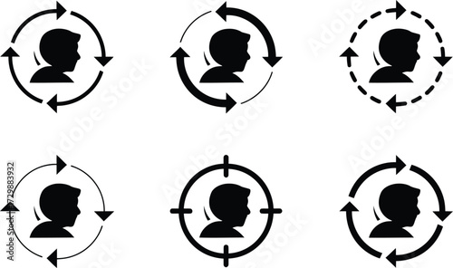 Set of Icons Representing User Cycles and Targeting