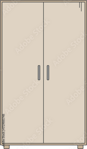 Vector illustration of a wooden cupboard
