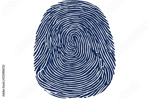 Fingerprint Icon – Security Identification and Biometric Scan Vector Illustration

