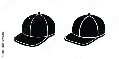 snapback cap silhouette vector illustration design