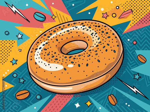 Elegant Bold Bagel Vibrant High-Quality Stock Image