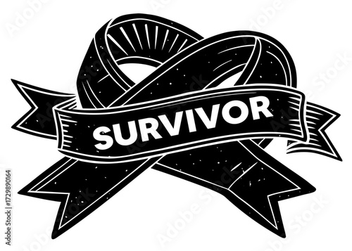 Breast Cancer Awareness Ribbon Silhouette, Pink Support SVG, PNG