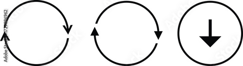 circle arrow icon set. Blue circular arrow icon, refresh, reload arrow icon symbol sign. Blue Reload vector icon set. 