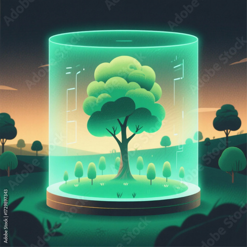 Tree plantation hologram presentation