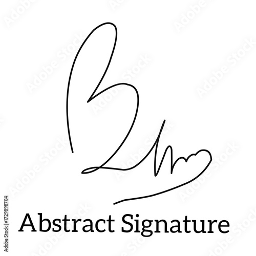Abstract Signature. example of an autograph signature. Logo company. Signature letter b