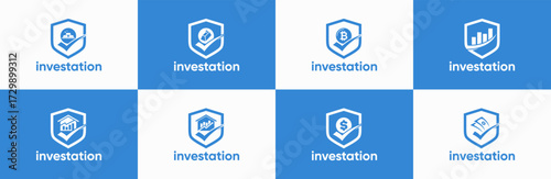 investment logo collection premium vector for business branding.