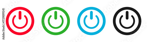 colorful power switch on off button