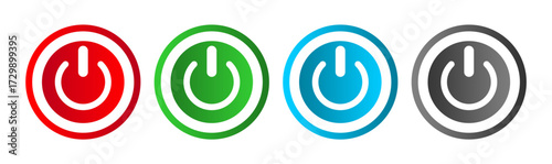 colorful power switch on off button