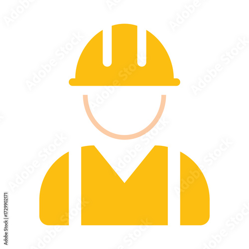 Construction Worker and Tradesperson Vector Icon – Labor, Safety, PPE, Skilled Worker, Technical Staff, Contractor, Handyman, Electrician, and Maintenance Illustration for UI, Job Boards, and Project 