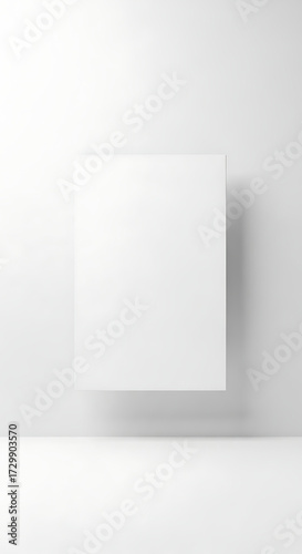 Wallpaper Mural White Cube Floating in a Minimalist Room with Subtle Shadows Torontodigital.ca