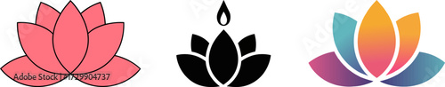 Elegant Lotus Flower Illustrations in Various Styles for Spiritual and Meditative Designs graphic resources meditation yoga wellness