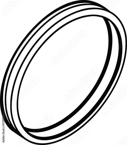 minimal ring band line art on transparent background