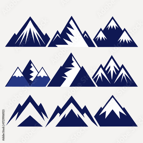 Minimalist Mountain Silhouette Vector Set – Free Download