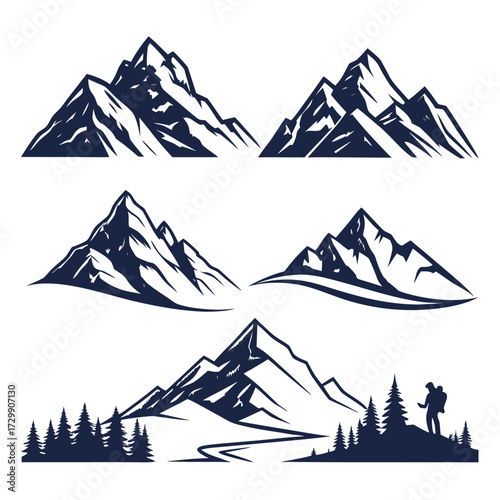 Abstract Mountain Icons for Logos and Branding. Adobe Illustrator Artwork