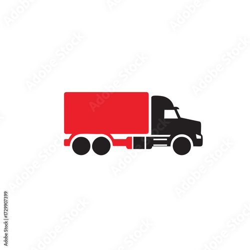 Bold Black Semi-Truck Icon with Trailer, Best-Selling Vector Graphic for Transportation and Freight Business Designs