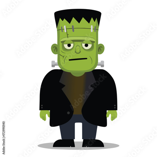 Cute Frankenstein Monster – Halloween Cartoon Character Vector