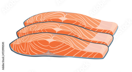 Fresh raw salmon fillets on a white background, ready for cooking and healthy meals.