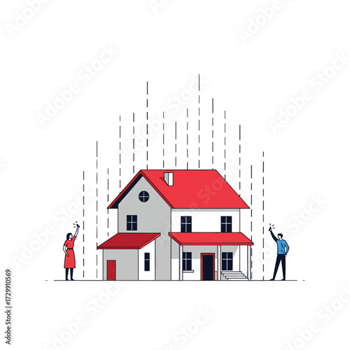 Couple planning their dream home purchase and financial investment.