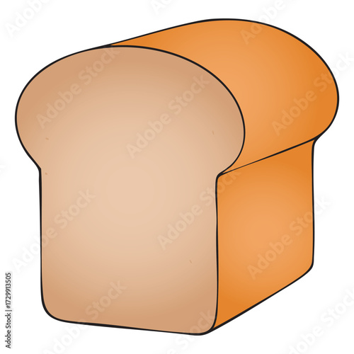 Classic Uncut Whole Loaf of Bakery Product Vector illustration on white background