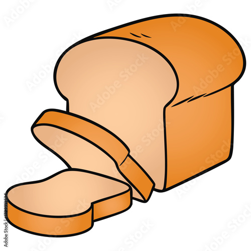 Whole Wheat Bakery Product with Cut Pieces Vector illustration on white background