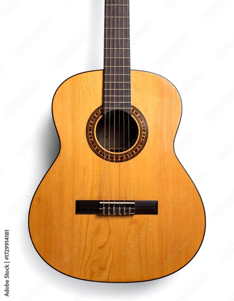 Obraz premium Acoustic guitar, top-down view (1)
