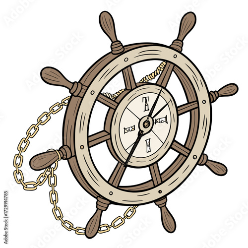 ship steering wheel isolated