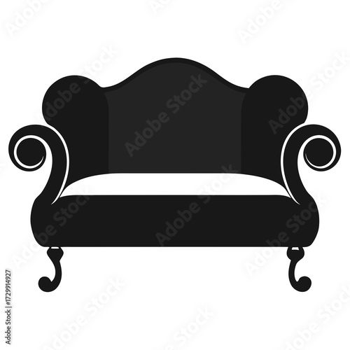 black sofa isolated on white background
