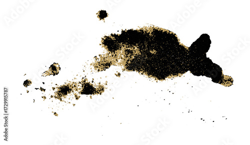 Golden Black Dust Particle Explosion Texture