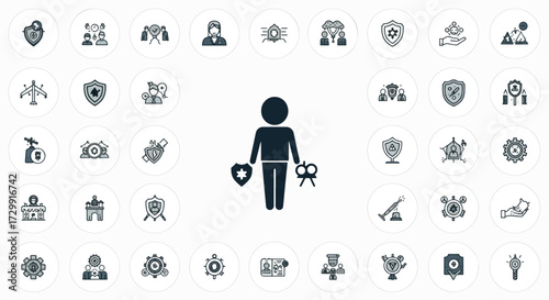 Silhouette of person holding heart and keys represents security and responsibility in a modern world.