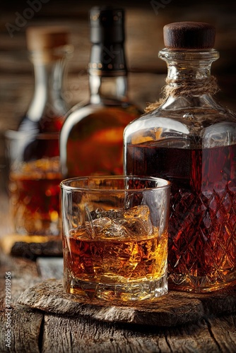 Spirits, liqueurs, distillates, whiskey, and more. Banner featuring a drink.