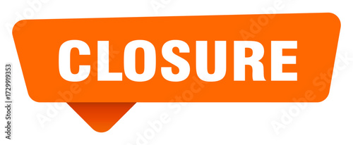 closure sticker. closure orange sign isolated on transpatent background