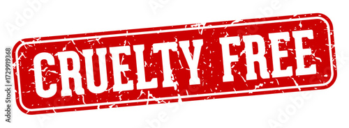 cruelty free rectangular sign. cruelty free stamp