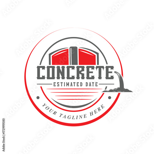 A logo template for concrete mixing company. 