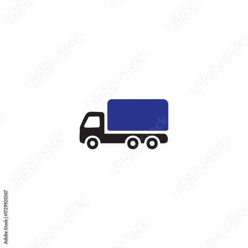  Bold Black Semi-Truck Icon with Trailer, Best-Selling Vector Graphic for Transportation and Freight Business Designs