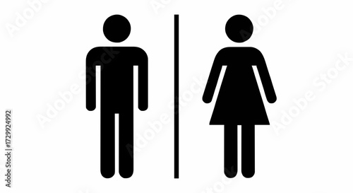 Male and female restroom signs