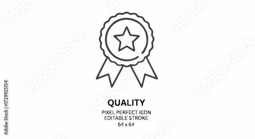 Quality badge icon with star and ribbon