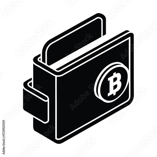 Bitcoin Wallet Icon Modern 3D Style
